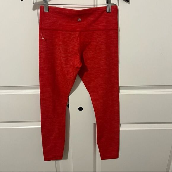 Lululemon Wunder Under Tight, Reversible Slub Denim Love Red Size 4 28” - Picture 8 of 14